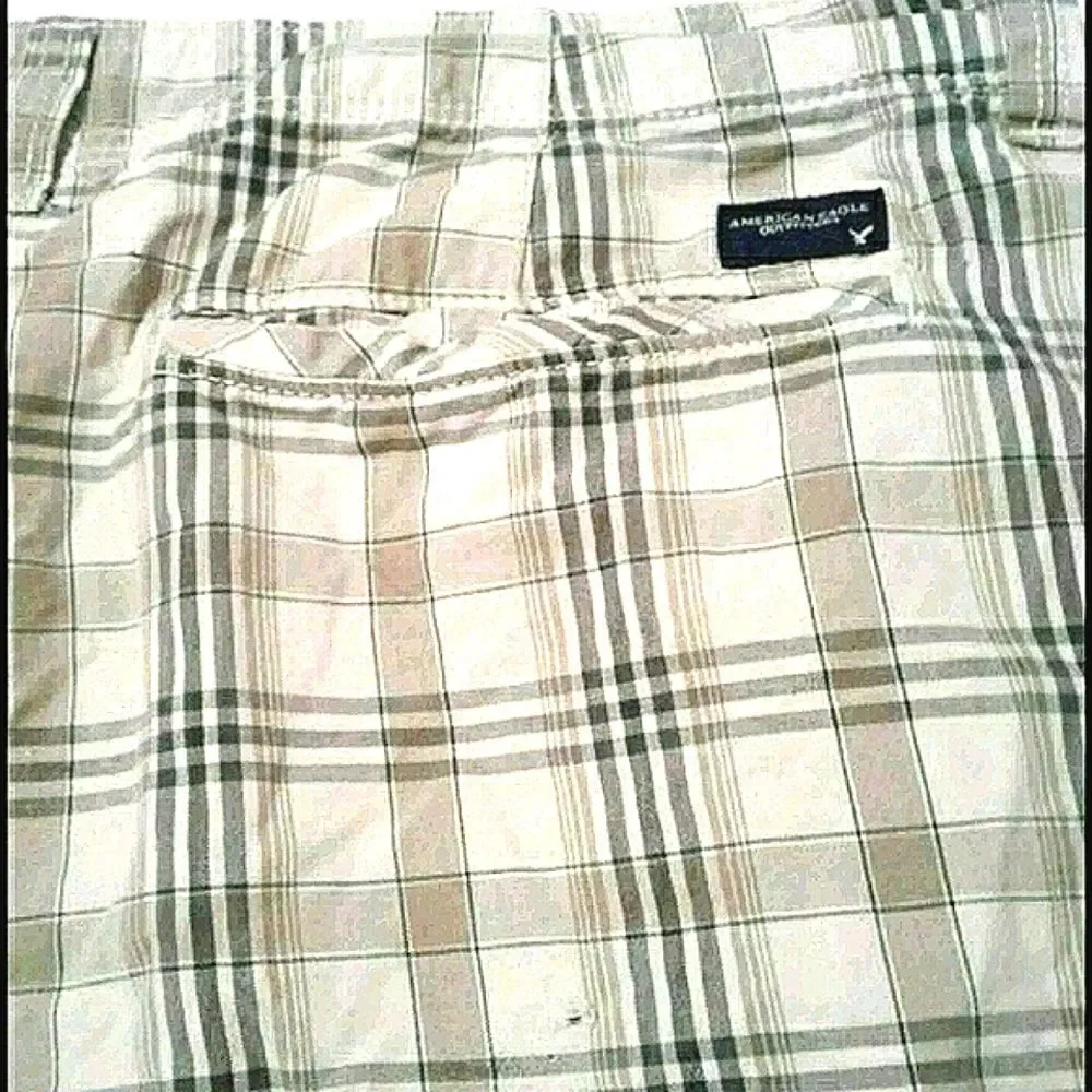 American Eagle Retro Longboard Grandpa Plaid Shorts Waist 33